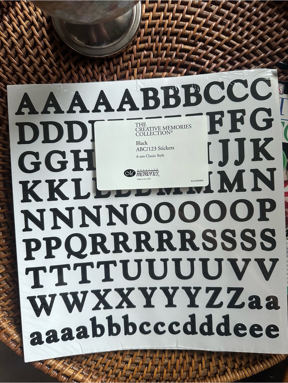 The Creative Memories Black Alphabet Stickers Classic Style New Sealed